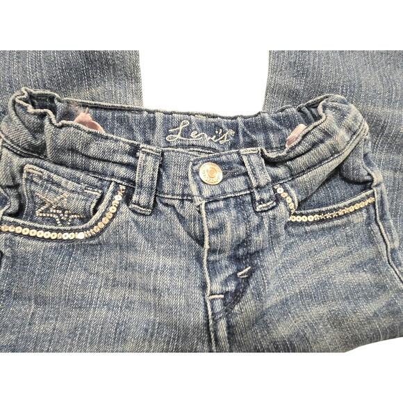 Levi’s Girls Bootcut Jeans Size 3T Regular | Light Wash Embroidered - Picture 4 of 5